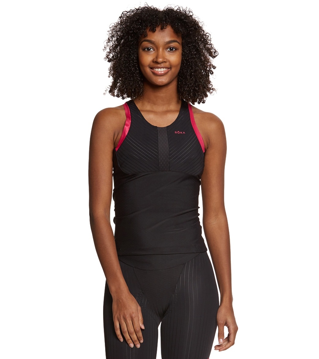 ROKA Women's Elite Aero Sleeveless Tri Top Dual Pockets at
