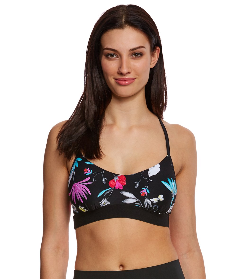Seafolly Womens Flower Festival Active Bralette Fitness Top