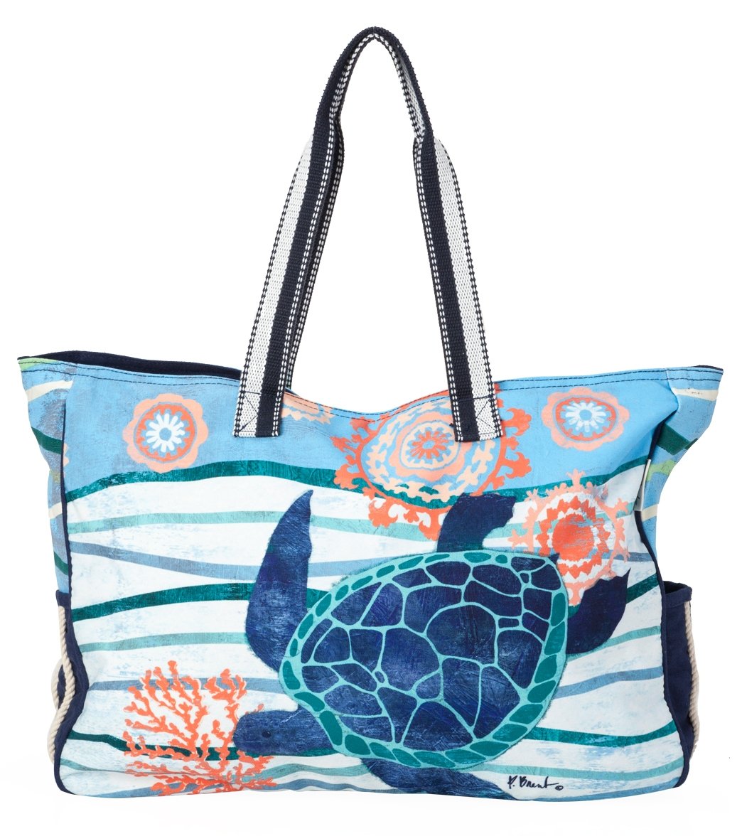 Sun N Sand Circle Handle Striped Shoulder Tote at SwimOutlet.com