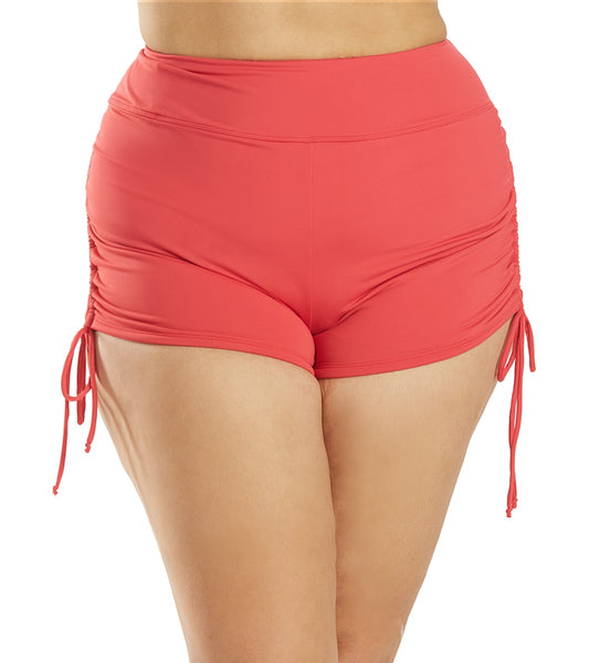 Plus Size Swim Shorts with Built-in Brief- 5 COLORS