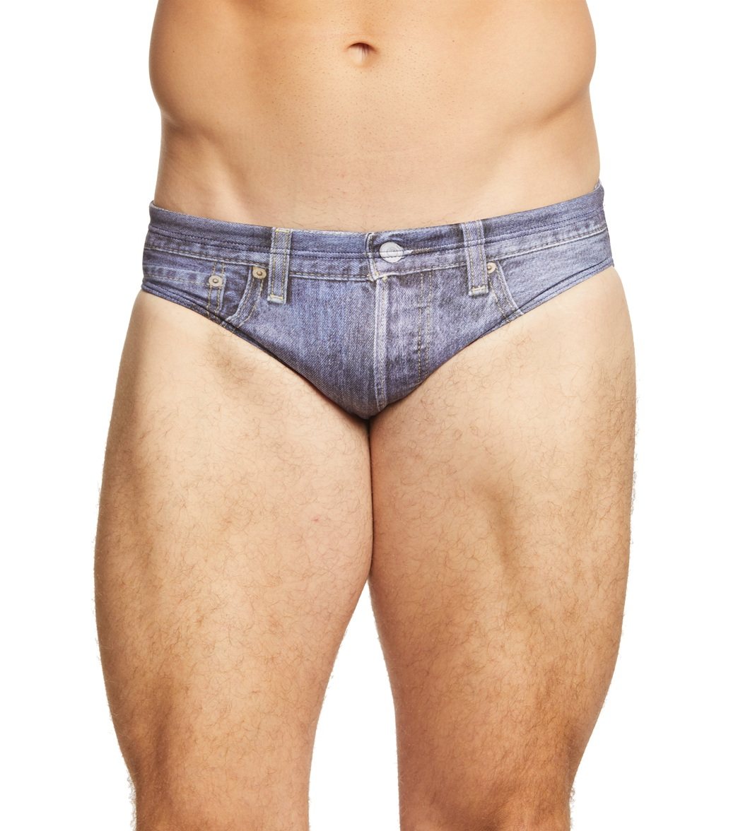 Mens Casual Denim Printed Thongs Panties Swimming Briefs Boxers Shorts  Underwear
