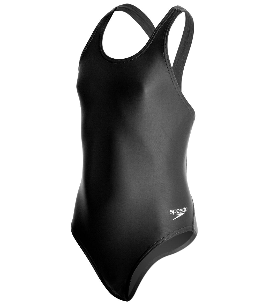 Speedo PowerFLEX Eco Solid Super Pro Youth Swimsuit New Black at