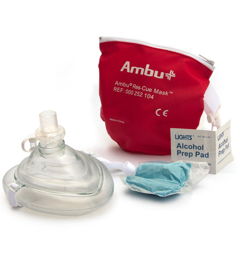 KEMP Lifeguard Ambu CPR Mask in Red Pouch