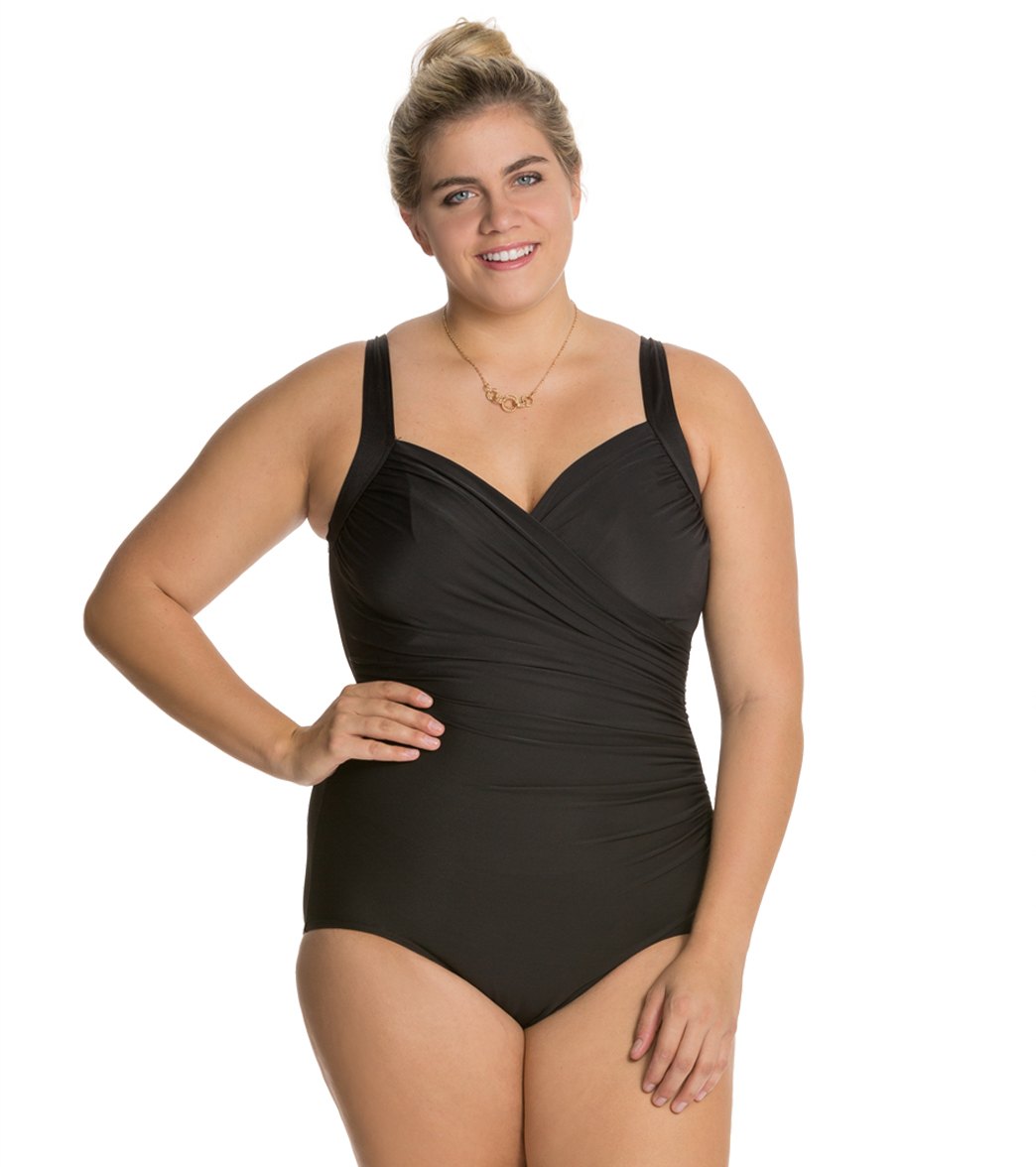 Miraclesuit Plus Size Solid Sanibel One Piece Swimsuit at