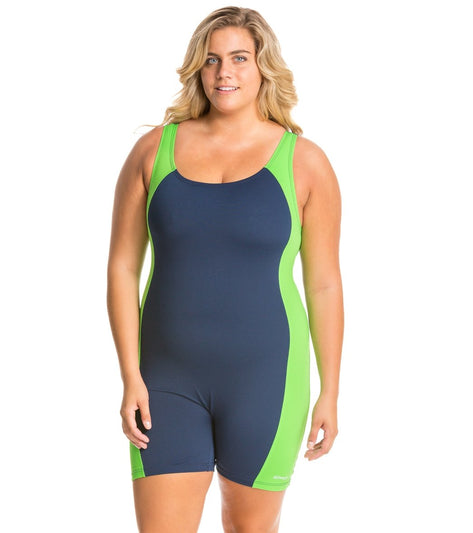 Waterpro Polyester Splice Plus Size Unitard at SwimOutlet.com