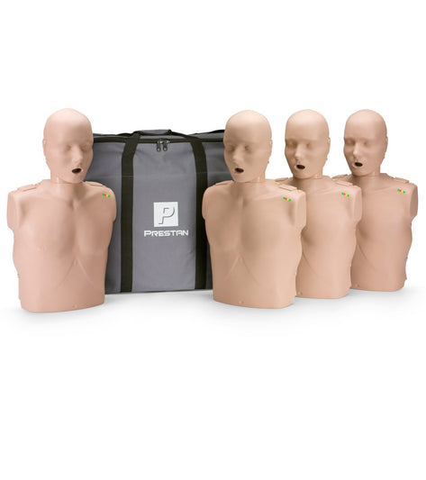 Prestan Professional Adult CPR-AED Training Manikins w/CPR Monitor 4 Pack & Kit