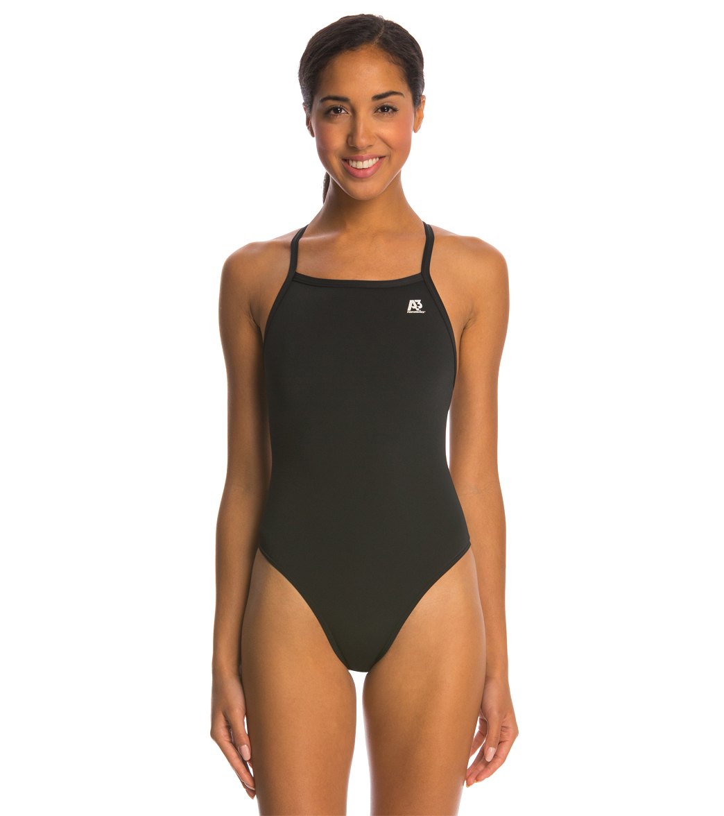 A3 Performance Female X-Back Solid Poly One Piece Swimsuit