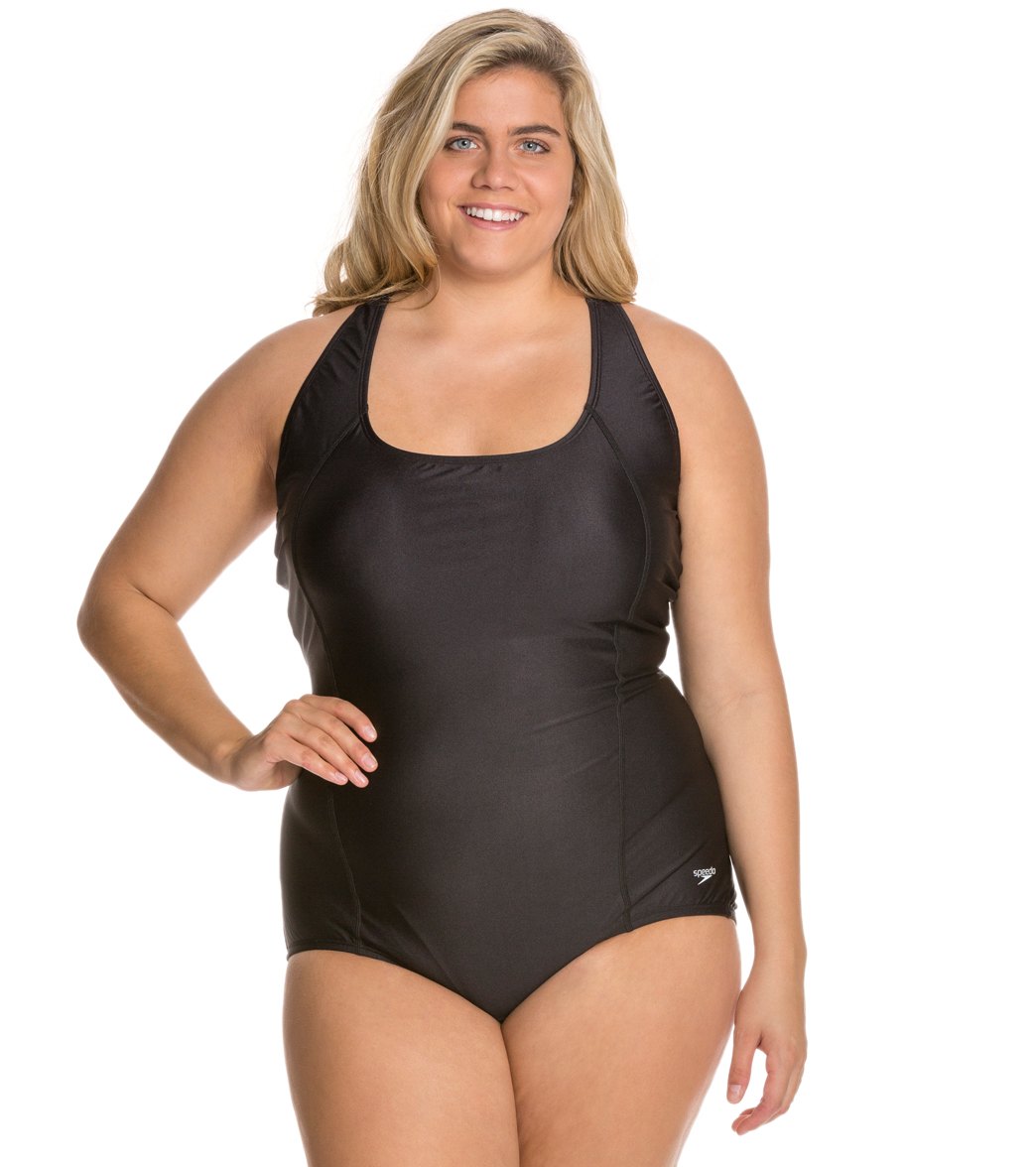 Speedo Conservative Ultraback Plus Size Chlorine Resistant One Piece  Swimsuit at