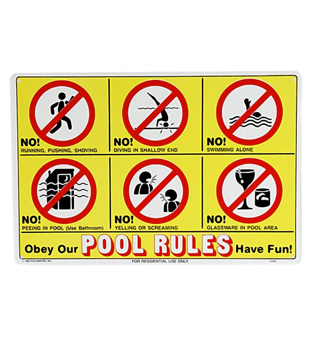 No Running Pool Sign