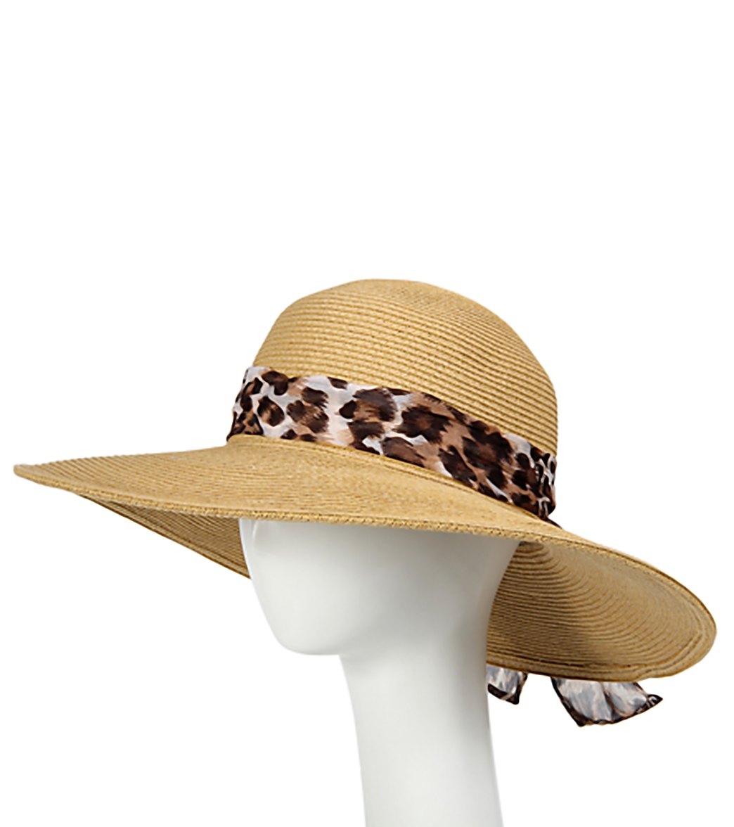 Sun N Sand Ambrosia Animal Scarf Straw Hat