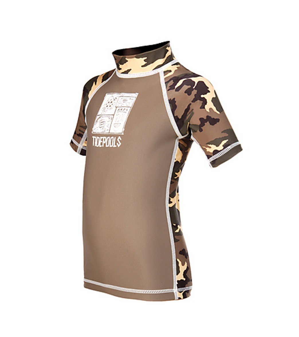 Tidepools Boys' Camouflage S/S Rash Guard at SwimOutlet.com