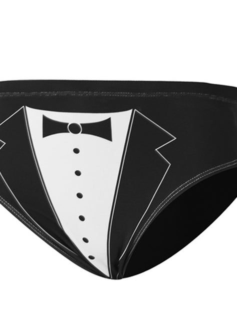 Splish Tuxedo Black and White Brief Swimsuit