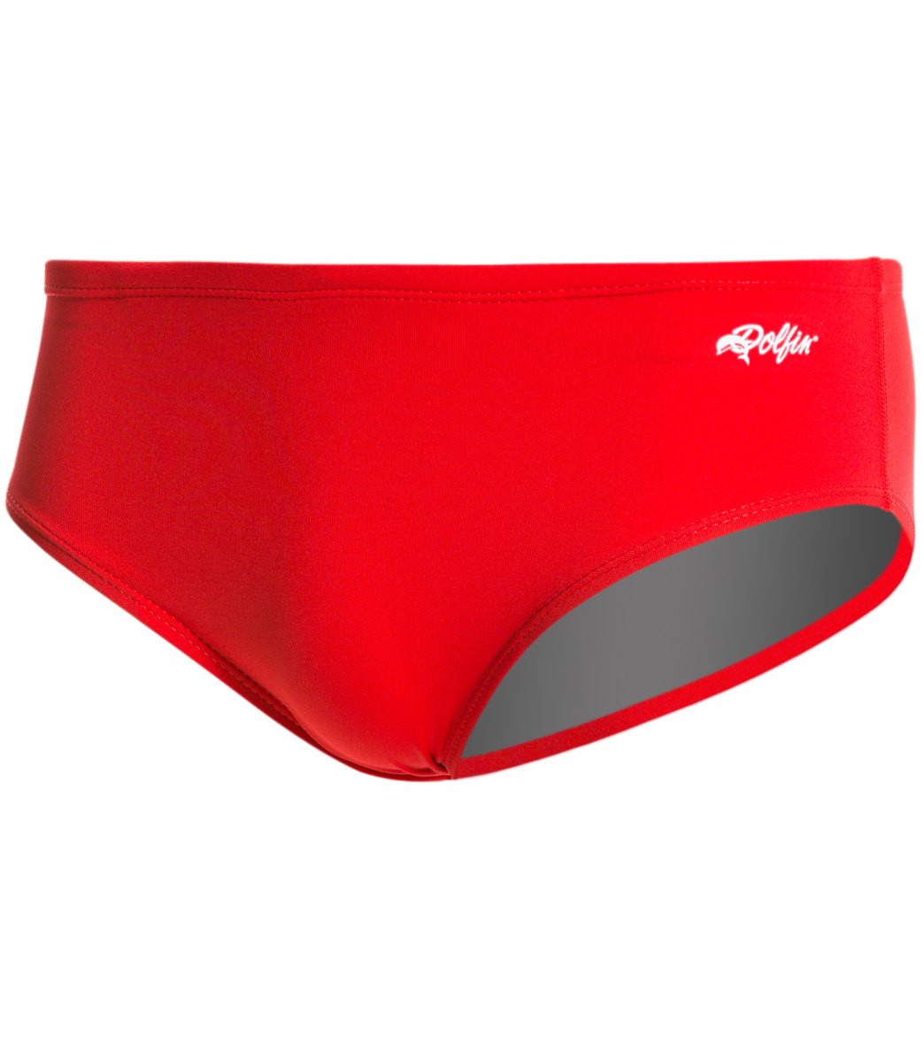 Dolfin Competition All Poly Solid Mens Racer Brief Swimsuit