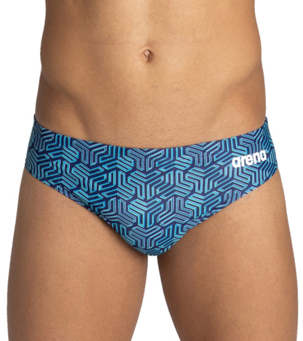 Arena Men's Kikko MaxLife Brief Swimsuit NavyMulti Green at