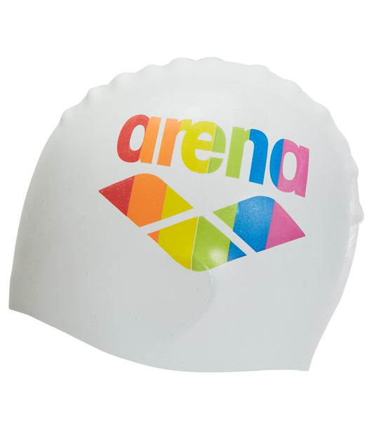 Arena Classic Silicone Swim Cap, Fuchsia / White