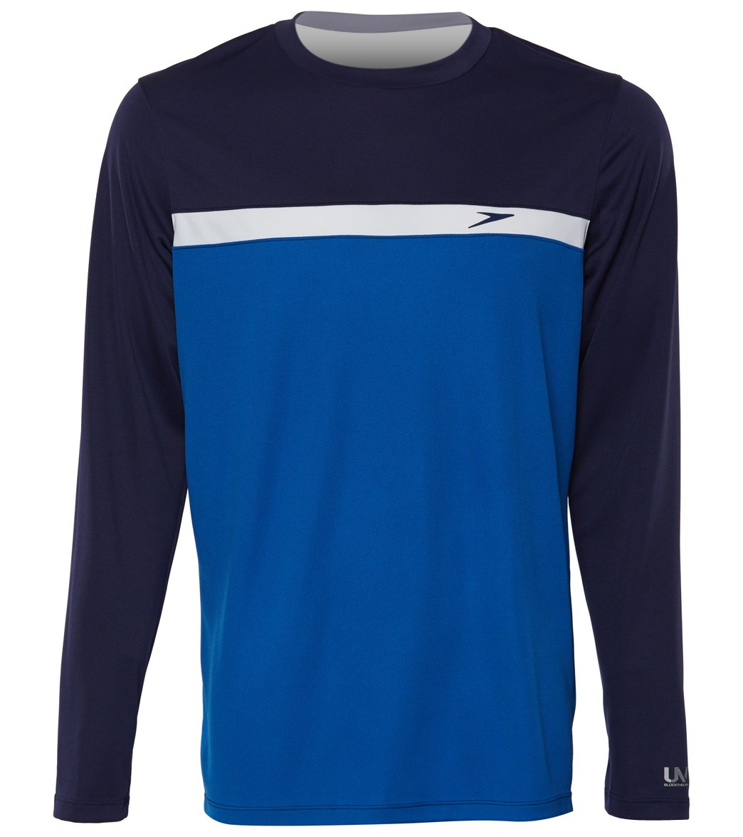 Speedo Men's Colorblock Long Sleeve Swim Shirt at