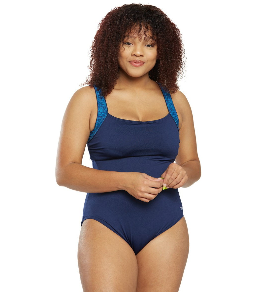 TYR Women's Plus Size Mantra Square Neck Controlfit Chlorine Resistant One  Piece Swimsuit at