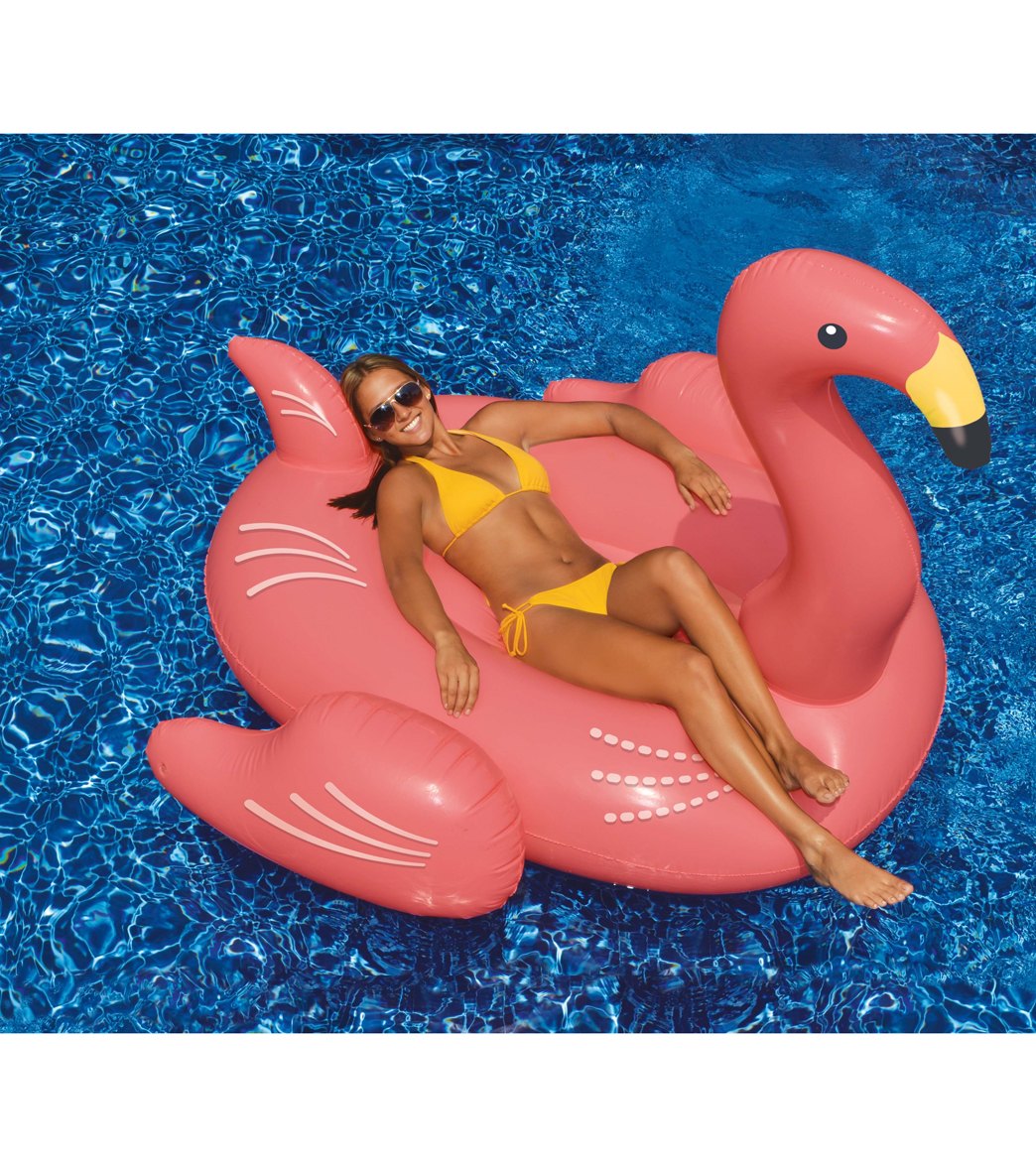Giant Inflatable Ride-On Pool Flamingo