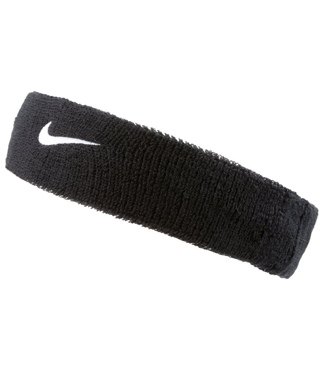 Nike Swoosh Sweat Headband Black/White at SwimOutlet.com