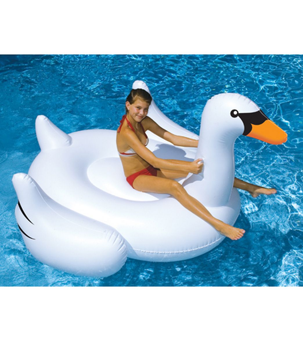 Swimline Giant Swan Ride-On Pool Float at SwimOutlet.com