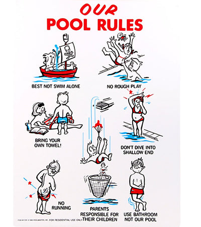 Poolmaster "Our Pool Rules" 18" X 24" Sign