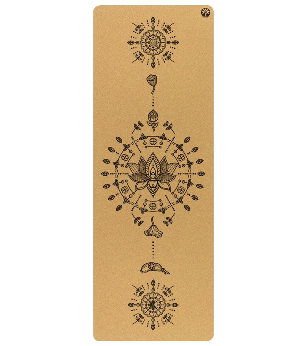 Yoloha Aura Cork Yoga Mat 72" Lotus Mind at
