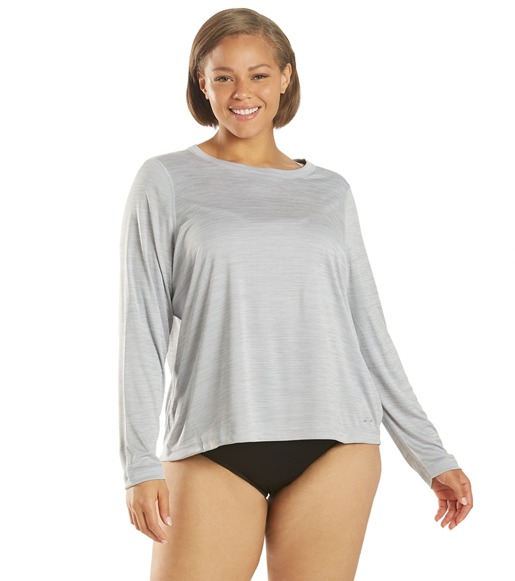 Sporti Womens Plus Size L/S Hybrid UPF 50+ Sun Shirt