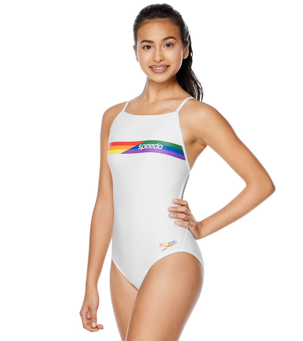 Speedo Pride Womens Graphic One Back One Piece Swimsuit