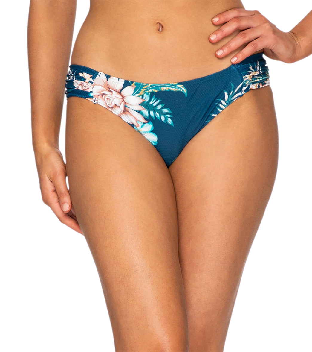 Azura Womens Azura Mexicali Gathered Side Bikini Bottom
