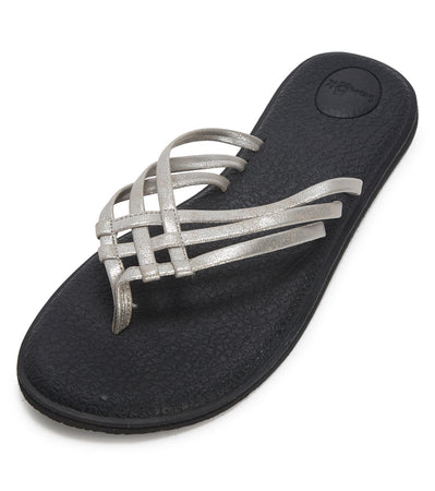 Sanuk Yoga Shoes Flats Flip Flops Sling Sandals Women's Size 9 Black and  Gray