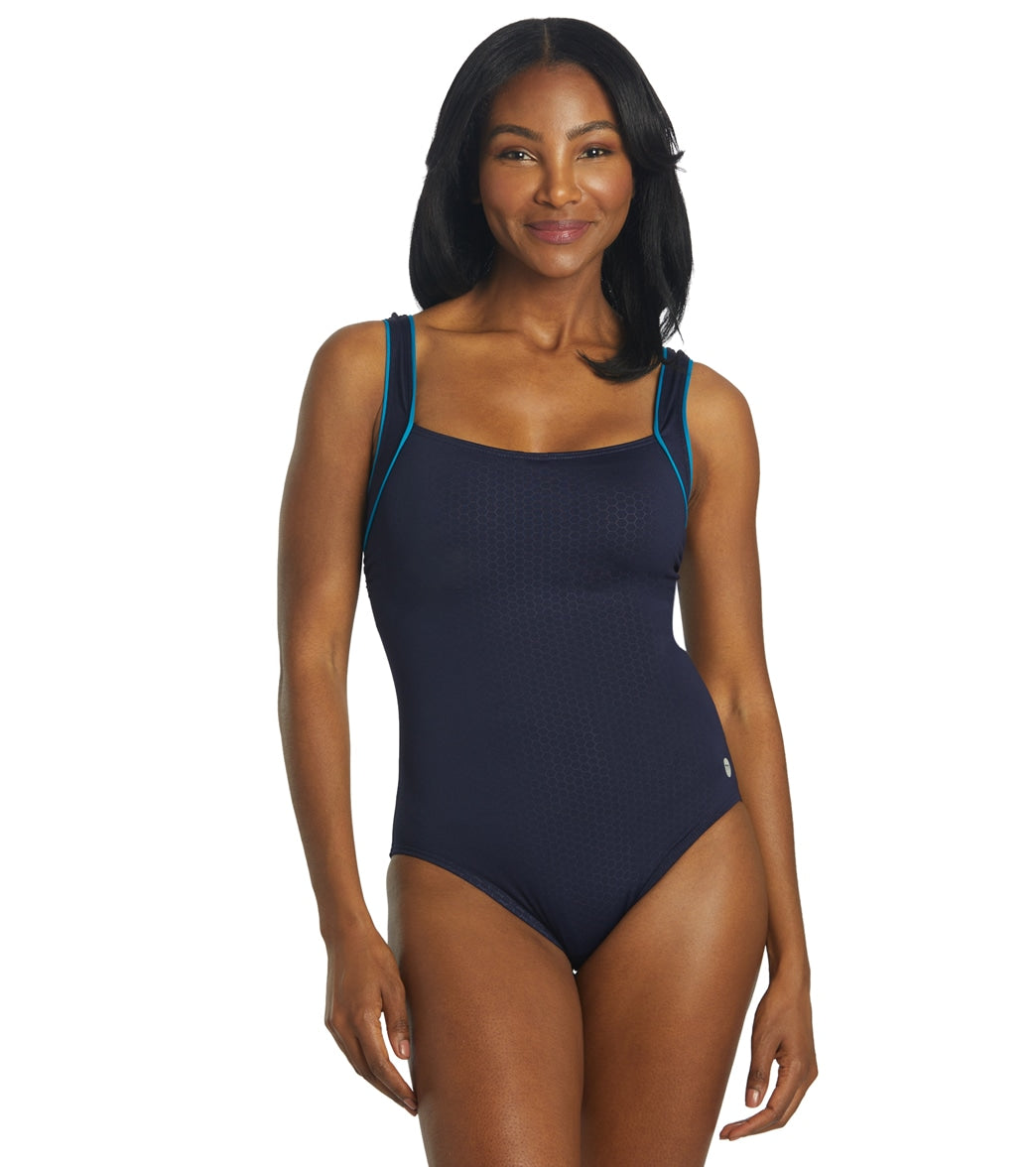 TYR Women's Hexa Square Neck Controlfit One Piece Swimsuit at