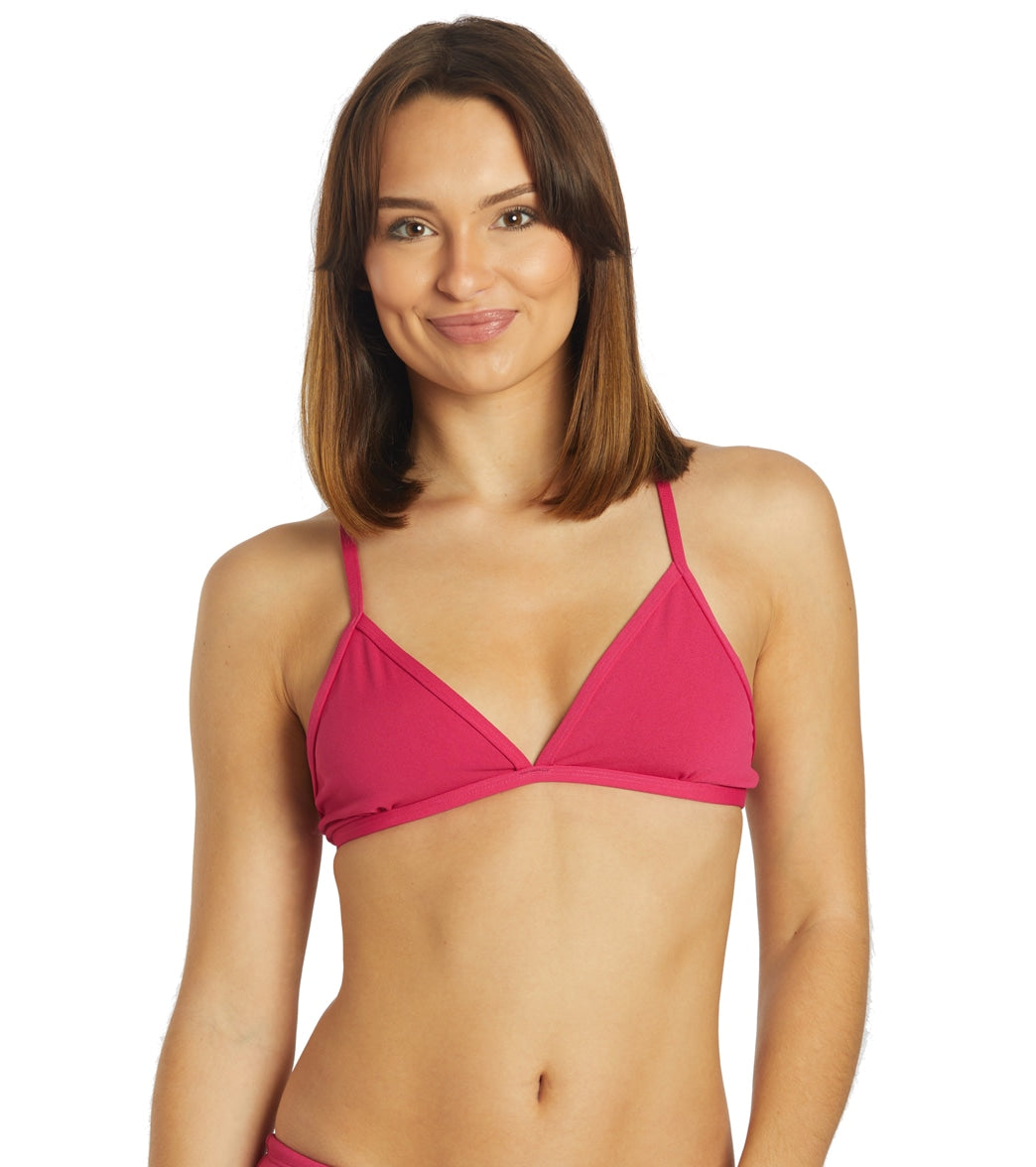 JOLYN Womens Triangle Solid Bikini Top