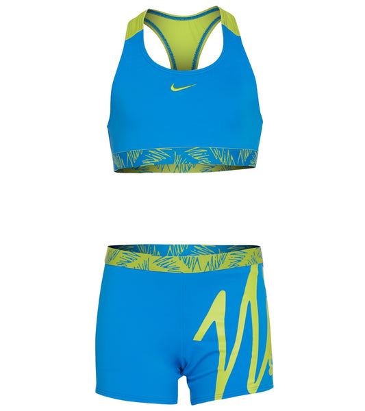 Nike Girls' Script Logo Crossback Sport Two Piece Bikini Set (Big