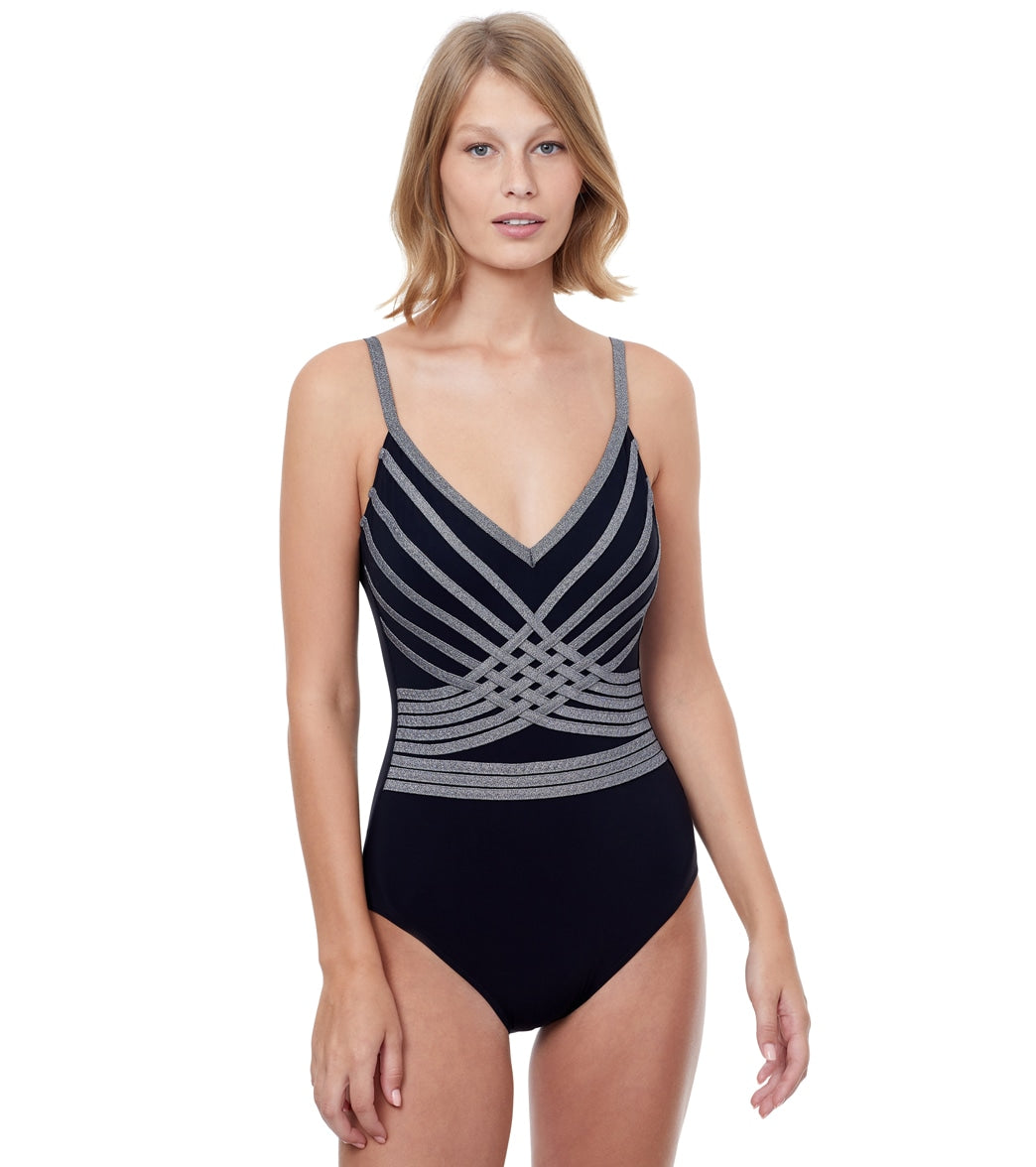 Gottex Womens Divine Embroidery One Piece Swimsuit
