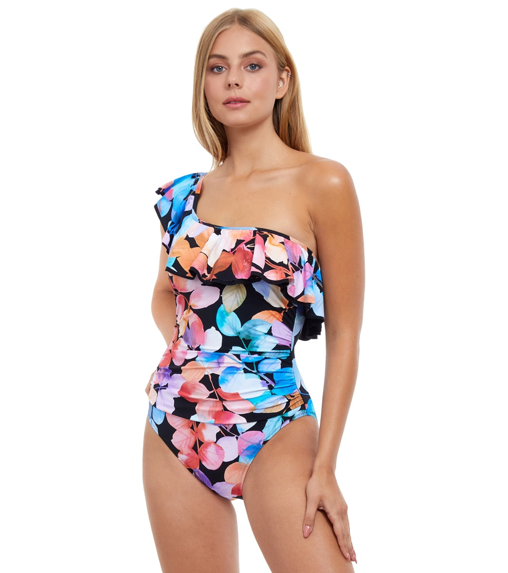 Profile by Gottex Womans Color Rush One Shoulder One Piece Swimsuit