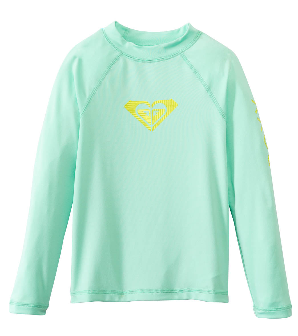 Girls Rash Guard Suits Roxy Roxy Girl's Roxy Love Long Sleeve Rash Guard at SwimOutlet.com