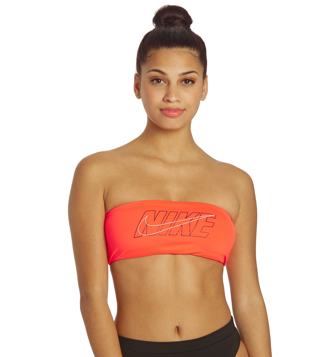 Nike Womens Multi Logo Bandeau Bikini Top