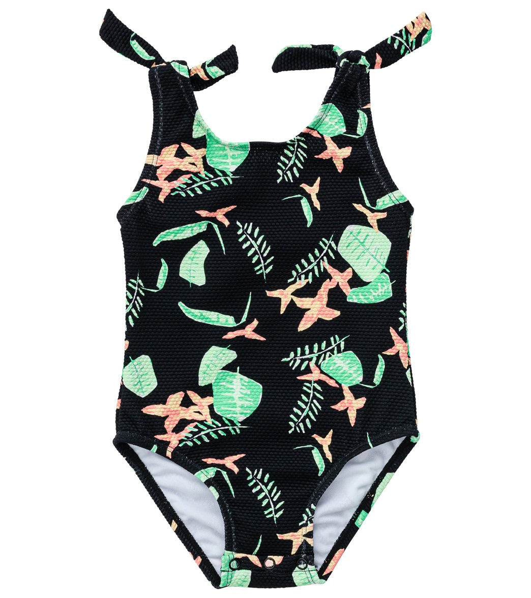 Snapper Rock Girls Neon Rainforest Sustainable Tie Swimsuit (Baby, Toddler)