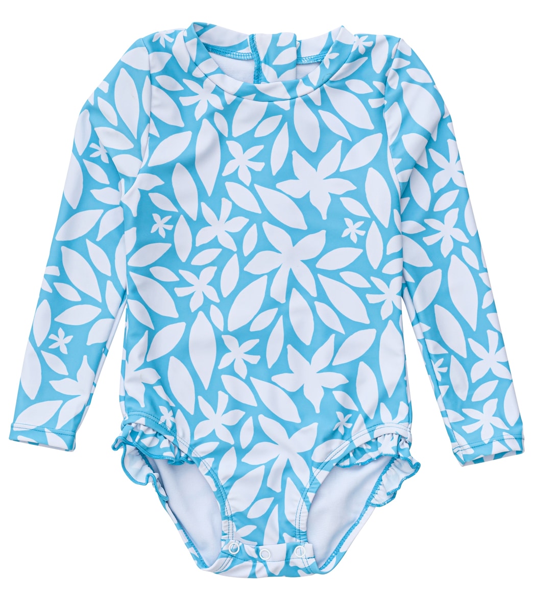 Snapper Rock Girls Aqua Bloom Sustainable LS Surf Suit (Baby, Toddler, Little Kid, Big Kid)