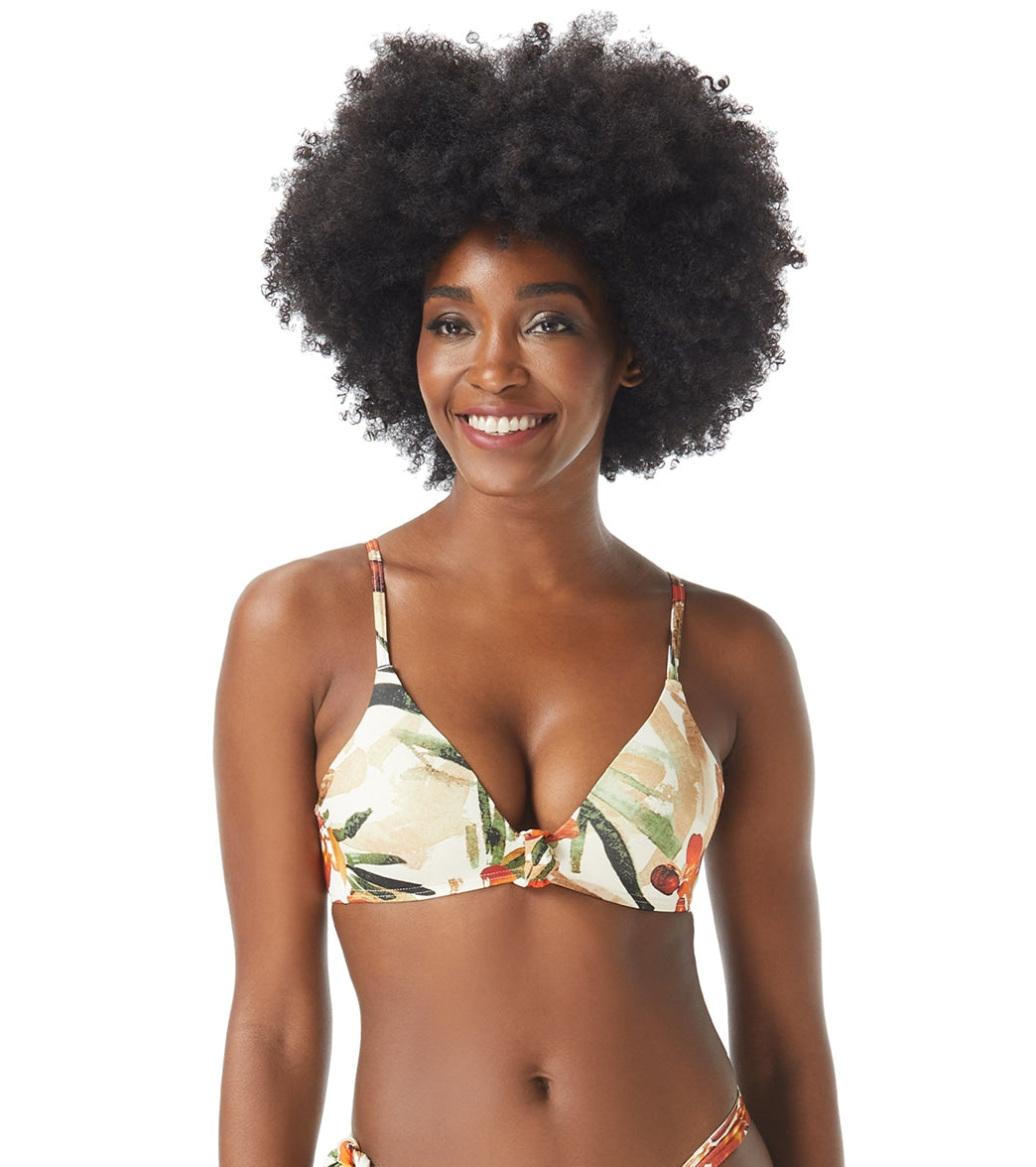 Vince Camuto Womens Seychelle Floral Knotted Bikini Top