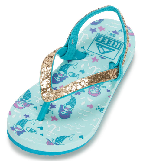 Reef Girls' Little Stargazer Print Flip Flop (Toddler, Little Kid) AQUA ...