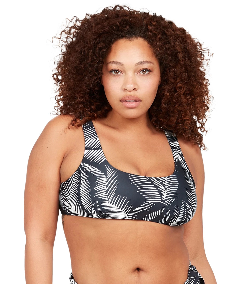 Volcom Womens Plus Size Stay Or Leaf Scoop Bikini Top