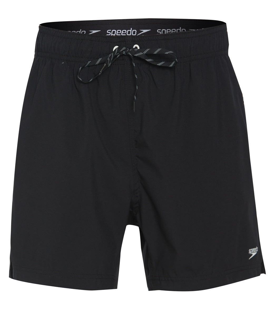 Speedo Men's 16" Solid Swim Trunks Speedo Black at
