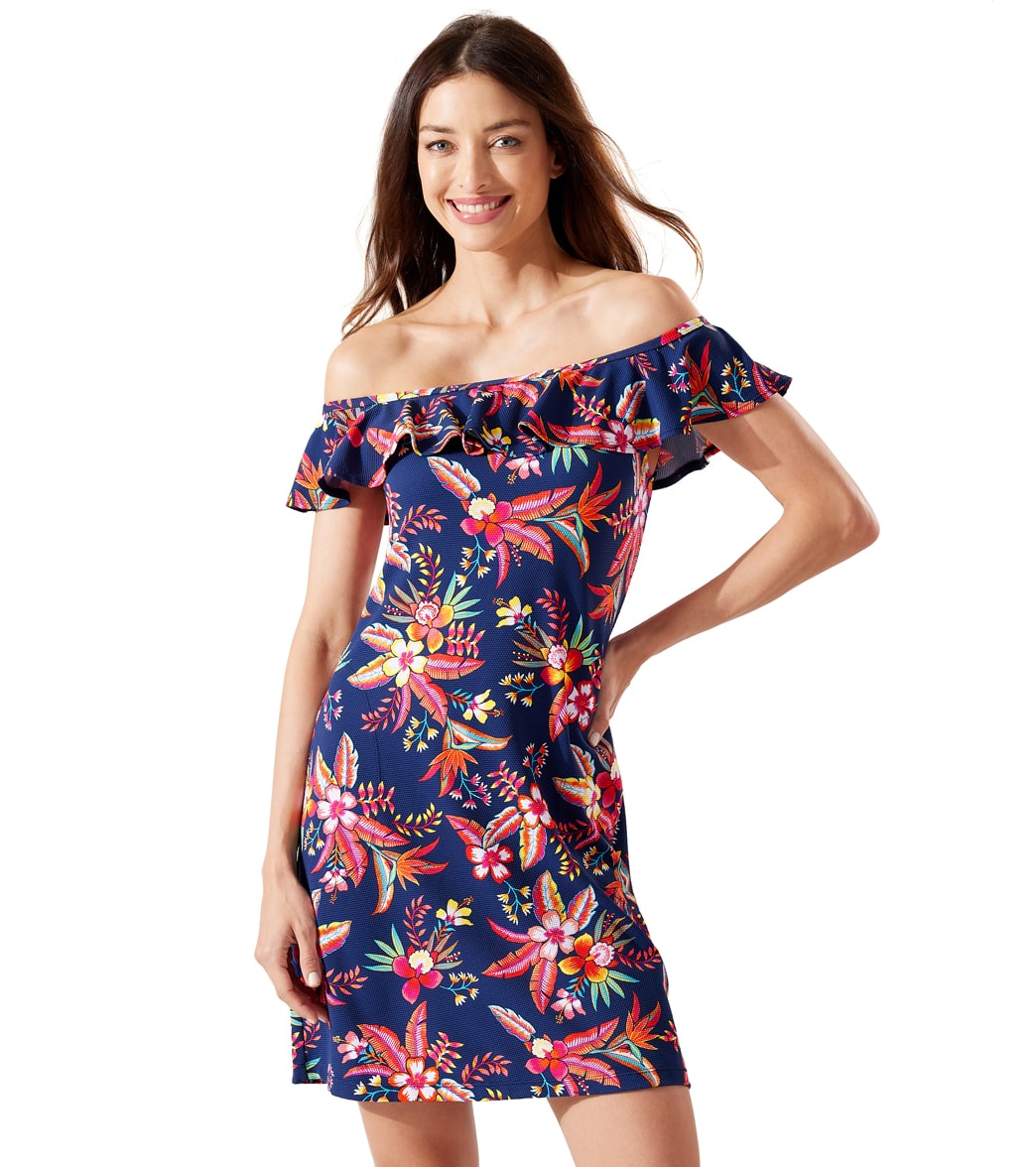Tommy Bahama Womens Island Cays Off The Shoulder Spa Dress