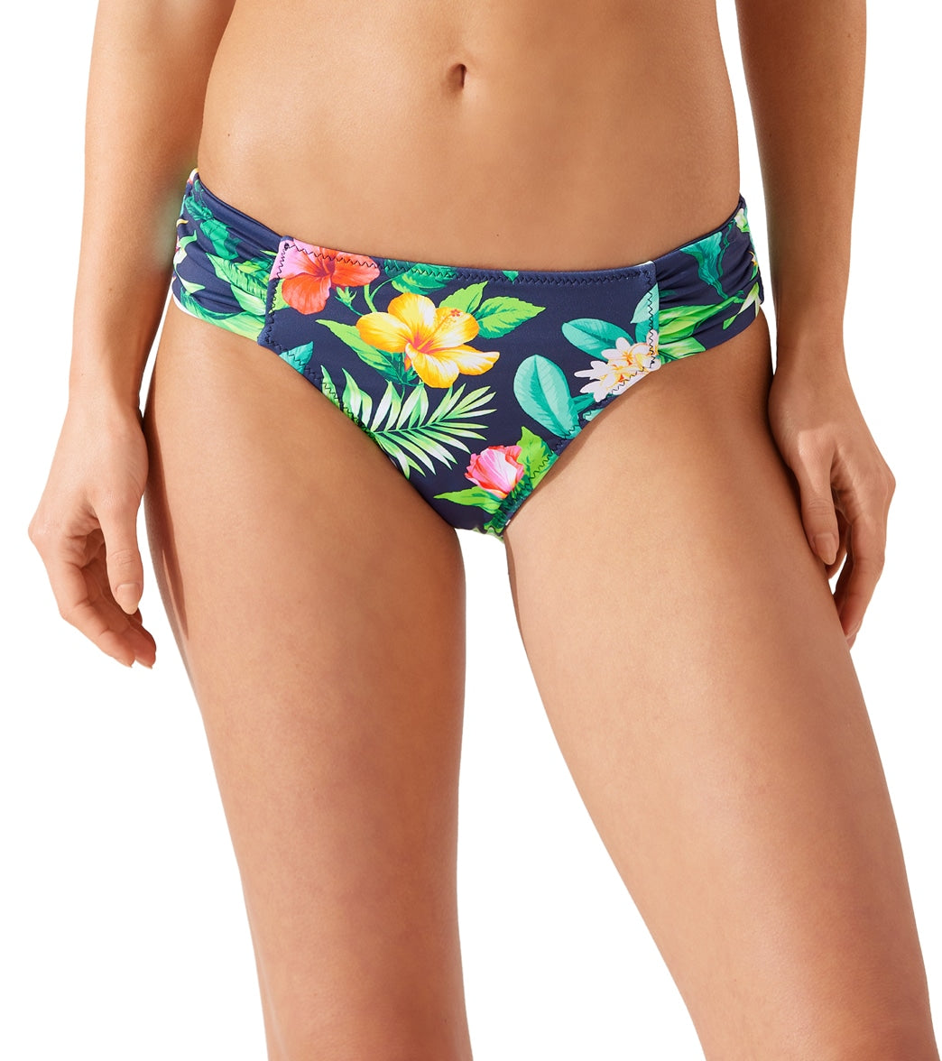 Tommy Bahama Womens Tropi-Calling Reversible Side Shirred Bikini Bottom