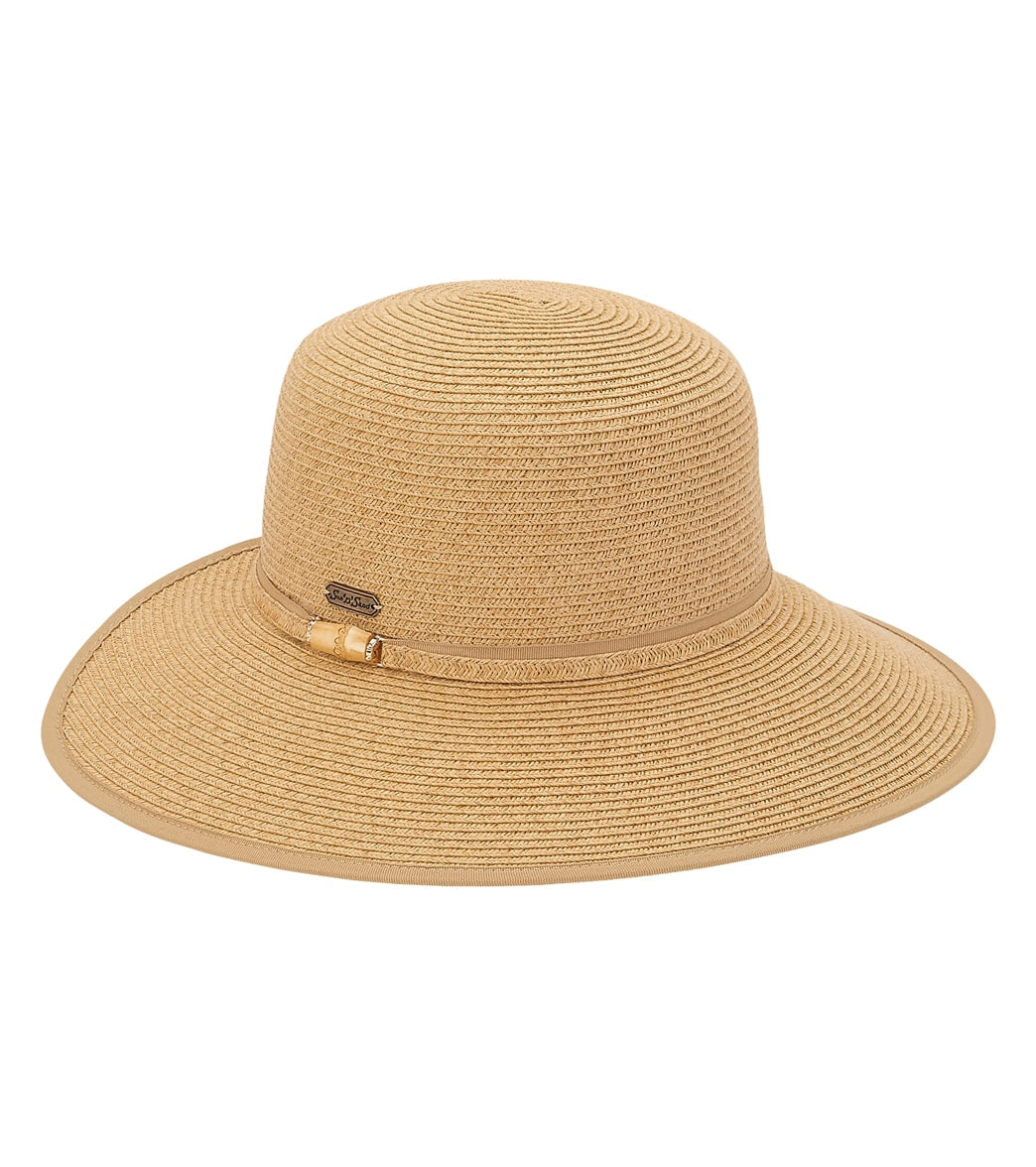 Sun N Sand Paperbraid Tweed Backless Hat w/ Bamboo Trim