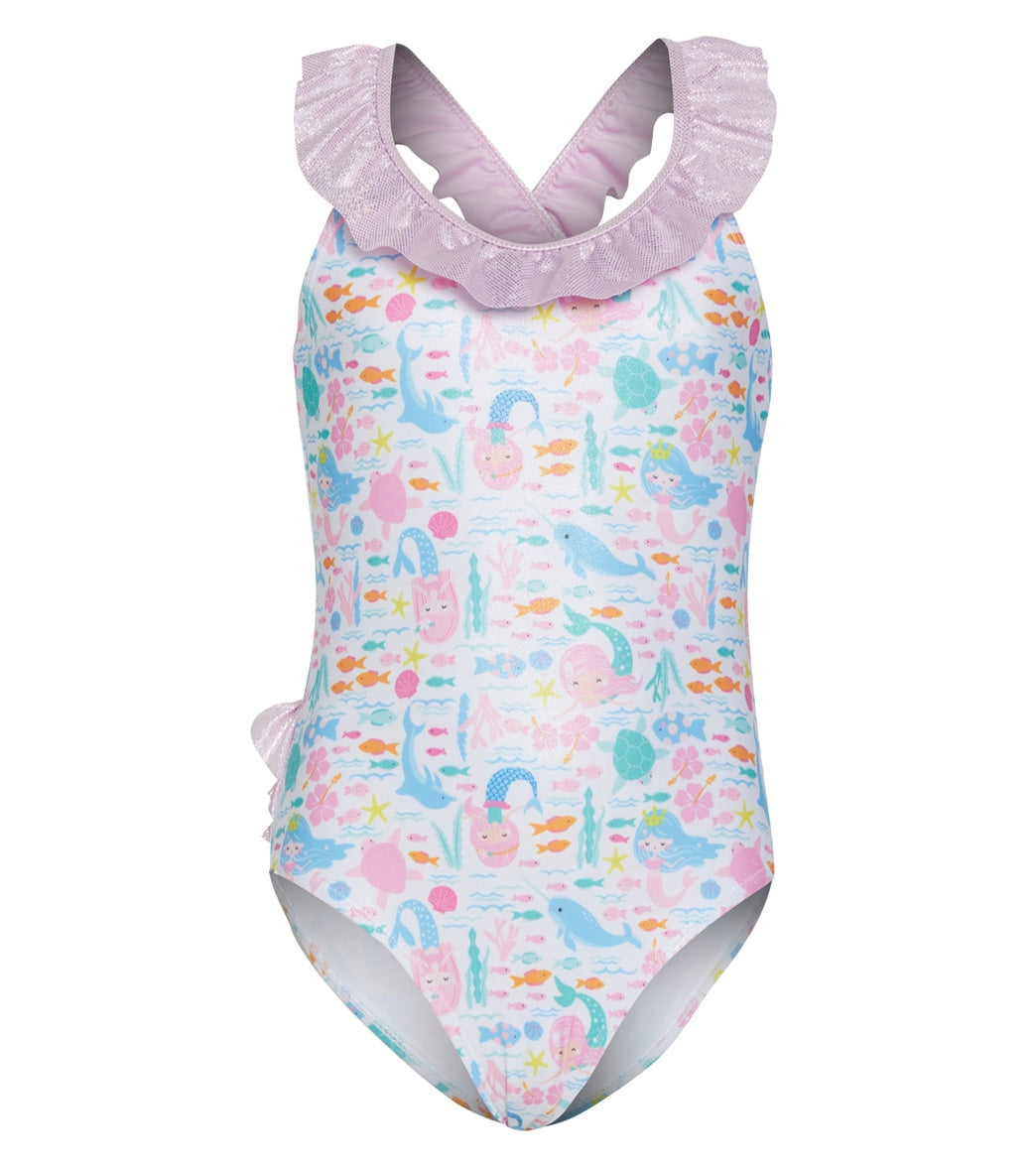 Flap Happy Girls Fantasea Mermaids Mindy UPF 50+ One Piece Swimsuit (Baby, Toddler, Little Kid)
