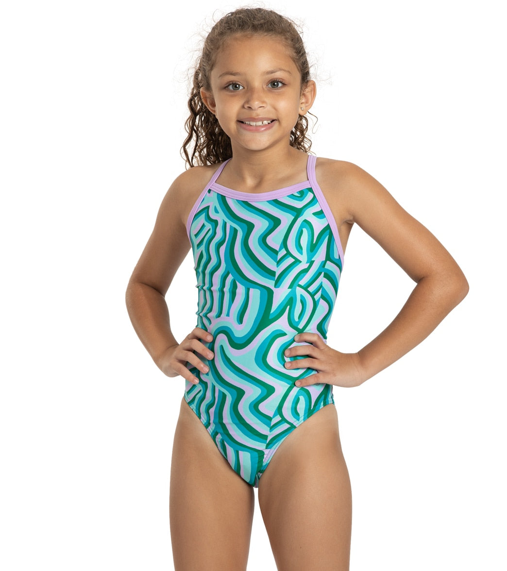 Sporti x Alex and Gretchen Walsh Whimsy Thin Strap One Piece Swimsuit Youth (22-28) at SwimOutlet