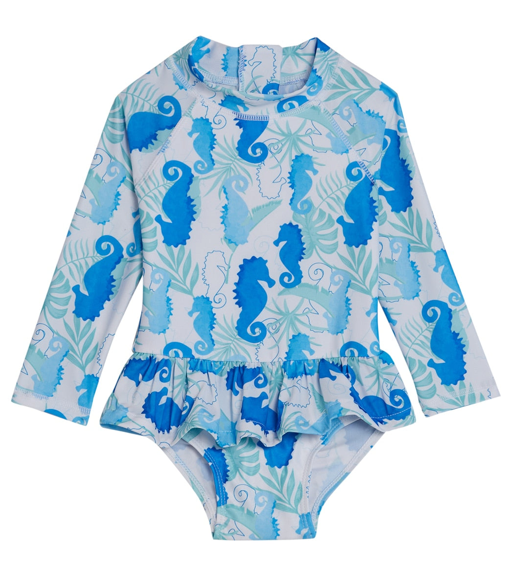 Flap Happy Girls Seahorse Reef Alissa UPF 50+ Long Sleeve One Piece Swimsuit (Baby)