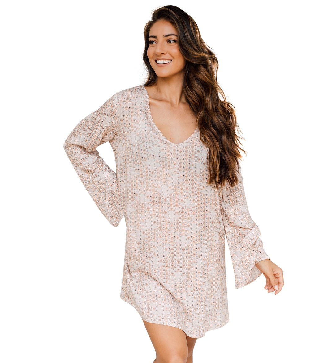 J.Valdi Womens Morocco Bell Sleeve Tunic Cover Up